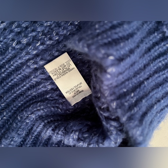 FATE Sweater Turtleneck Forever Chic Cable Sweater Royal Blue size Small Medium - Picture 13 of 13
